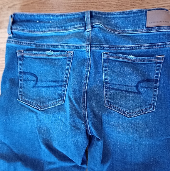 EUC American Eagle Super Stretch Kick Boot Jeans - Women's Size 10 Long - Picture 3 of 7